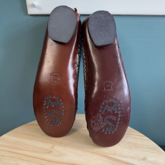 Stuart Weitzman 9 M Loafers Aqua Washed Boa Snake Sioux - Picture 8 of 10